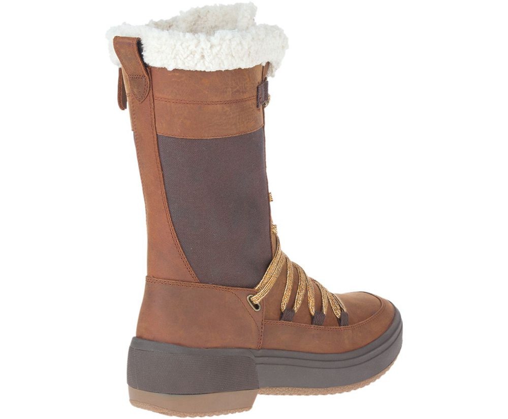 Merrell Støvler Dame - Haven Tall Lace Polar Waterproof - Brune - JPQ236708